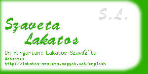 szaveta lakatos business card